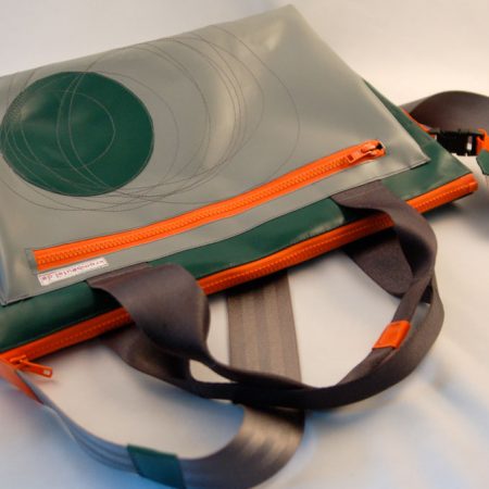 Laptoptasche orange/grau mit Kreis