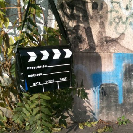 Umhängetasche, Kuriertasche, LKW-Plane, Filmklappe, Innenfächer, Autogurt, krambeutel, maßgeschneidert