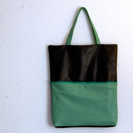 Ledershopper in dunkelbraun und mint. krambeutel Deine Wunschtasche www.krambeutel.de München // Stefanie Ramb