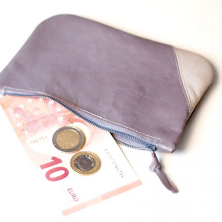 graues Reißverschluss-Etui aus weichem Echtleder, handgemacht in München von krambeutel Deine Wunschtasche www.krambeutel.de