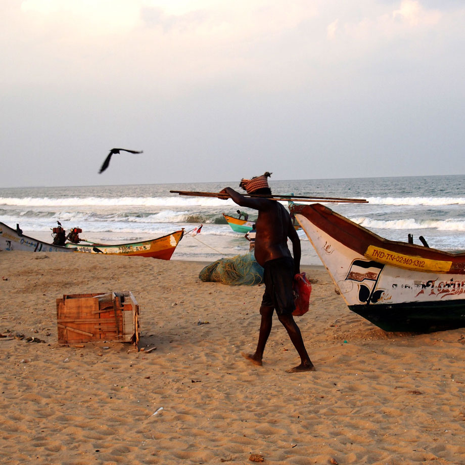 krambeutel geht spazieren am Strand in Chennai / krambeutel unterwegs / www.krambeutel.de / Deine Wunschtasche maßgefertigt und handgemacht aus München / Stefanie Ramb