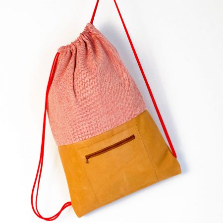 Turnbeutel Rucksack mit Echtleder und Öko-Baumwolle von krambeutel Deine Wunschtasche www.krambeutel.de Stefanie Ramb München