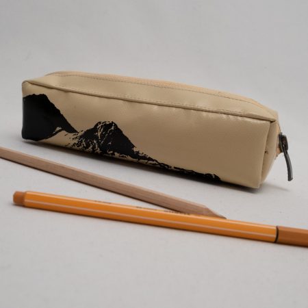 Hellgelbes Federmäppchen mit Siebdruck